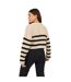 Womens/ladies Striped Cropped Jumper Stone Brave Soul-3