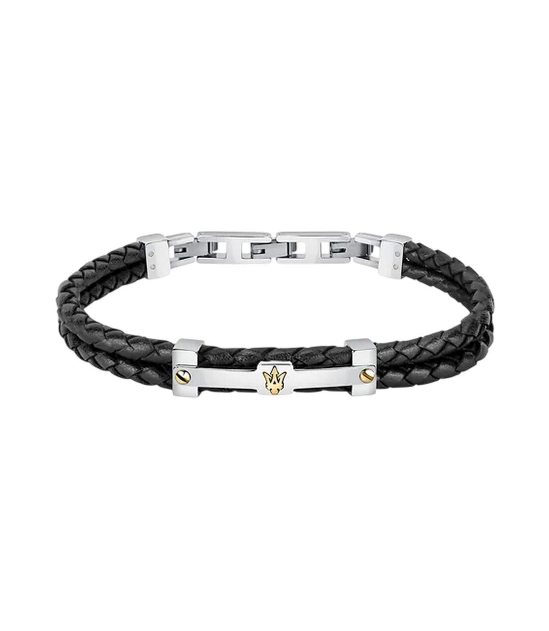Mens Polished Braided Bracelet One Size Light Maserati-1