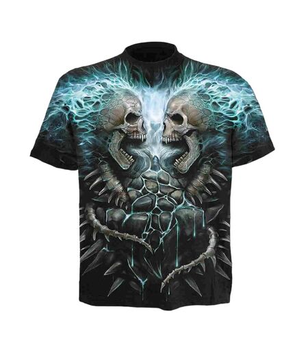 T-shirt flaming spine adulte noir Spiral Direct