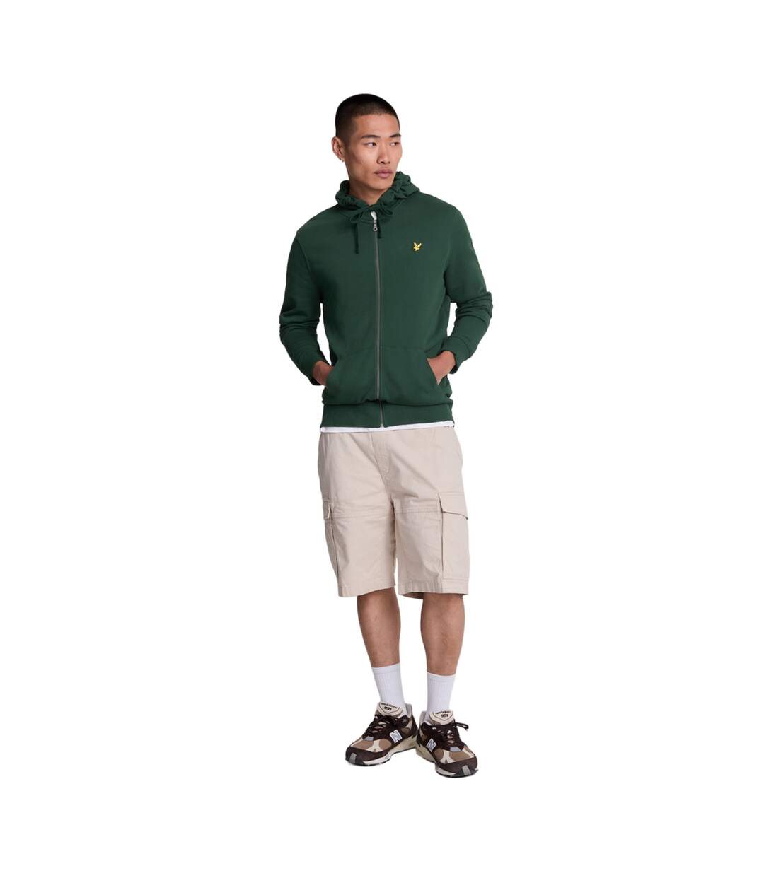 Mens full zip hoodie vert foncé Lyle & Scott-3