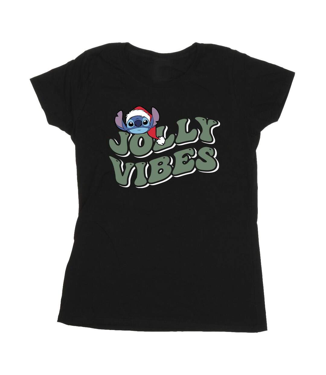 Disney Femmes/Les femmes Lilo & Stitch Jolly Chilling Vibes - T-shirt en coton (Noir) - UTBI26123-1