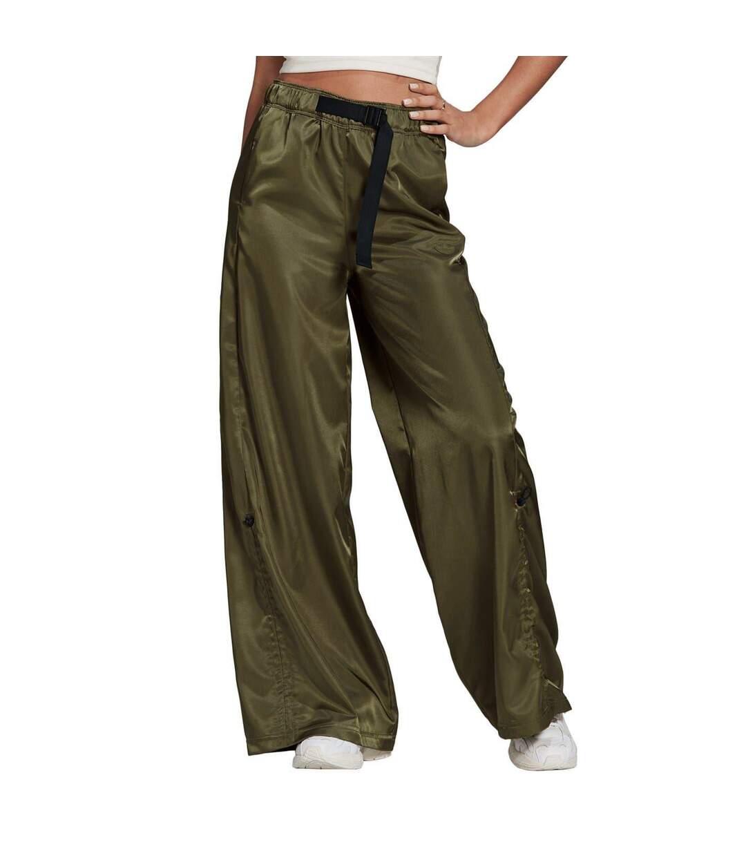 Pantalon À Poches Originals Femme Vert Kaki Adidas-1