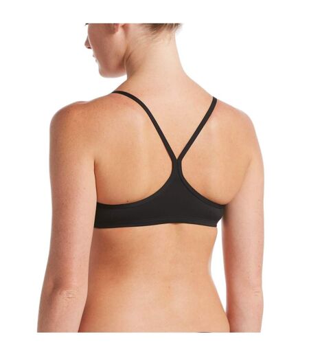 Womens/ladies Logo Racerback Bikini Top Black Nike
