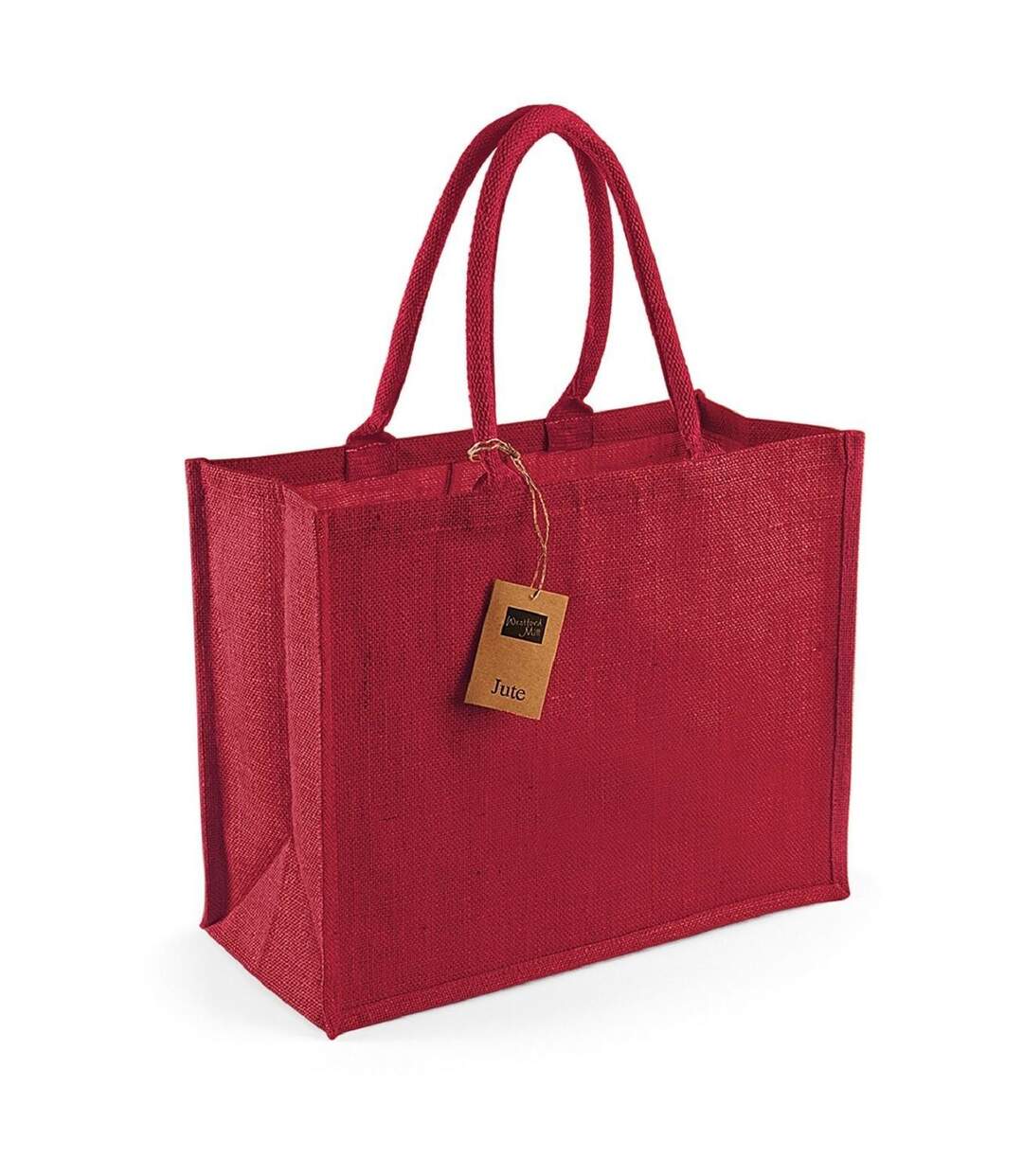 Cabas en toile de jute - W407 - rouge-2