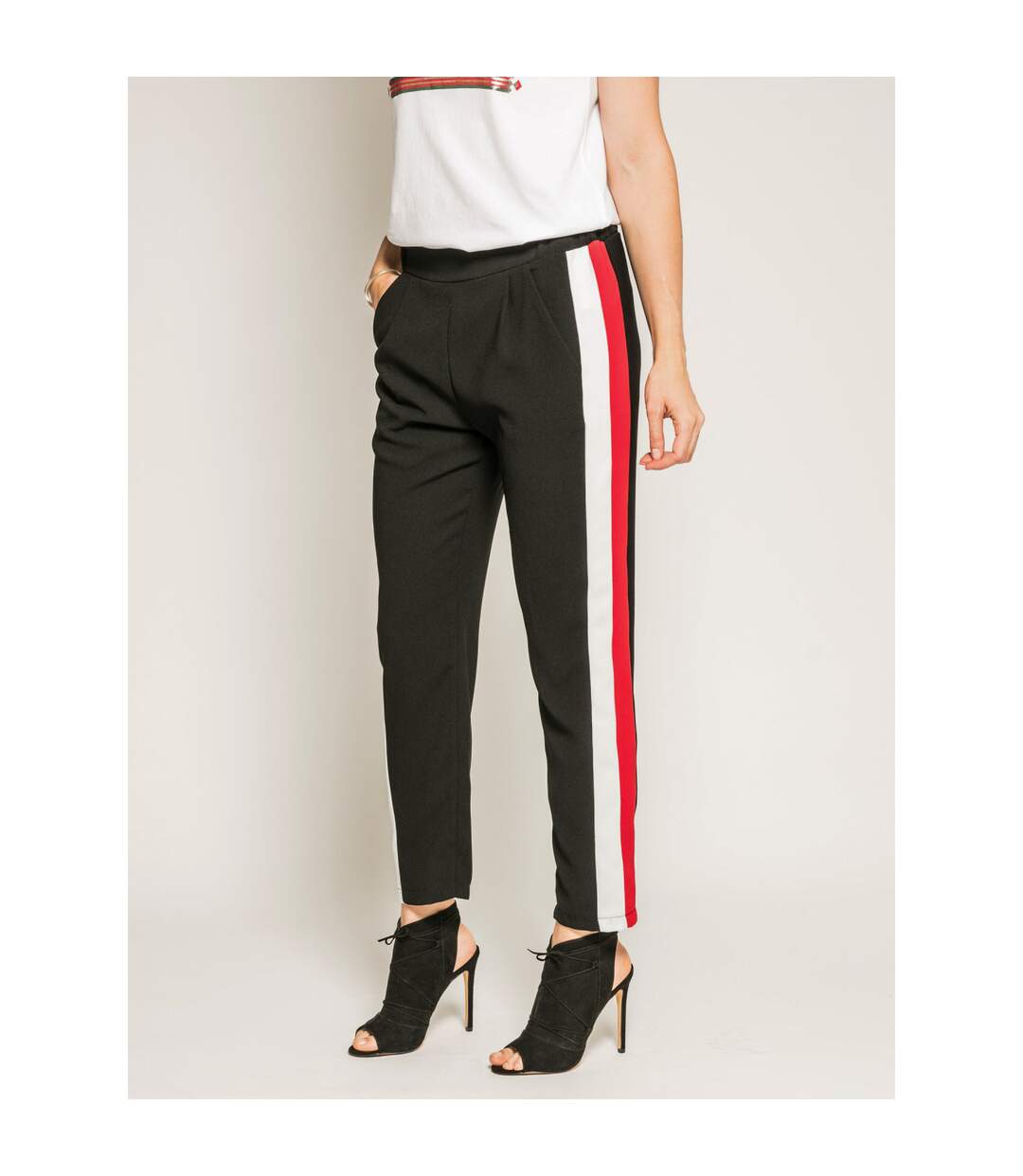 Pantalon cigarette slim bandes côtés EDMEE - Dona X Lisa-1