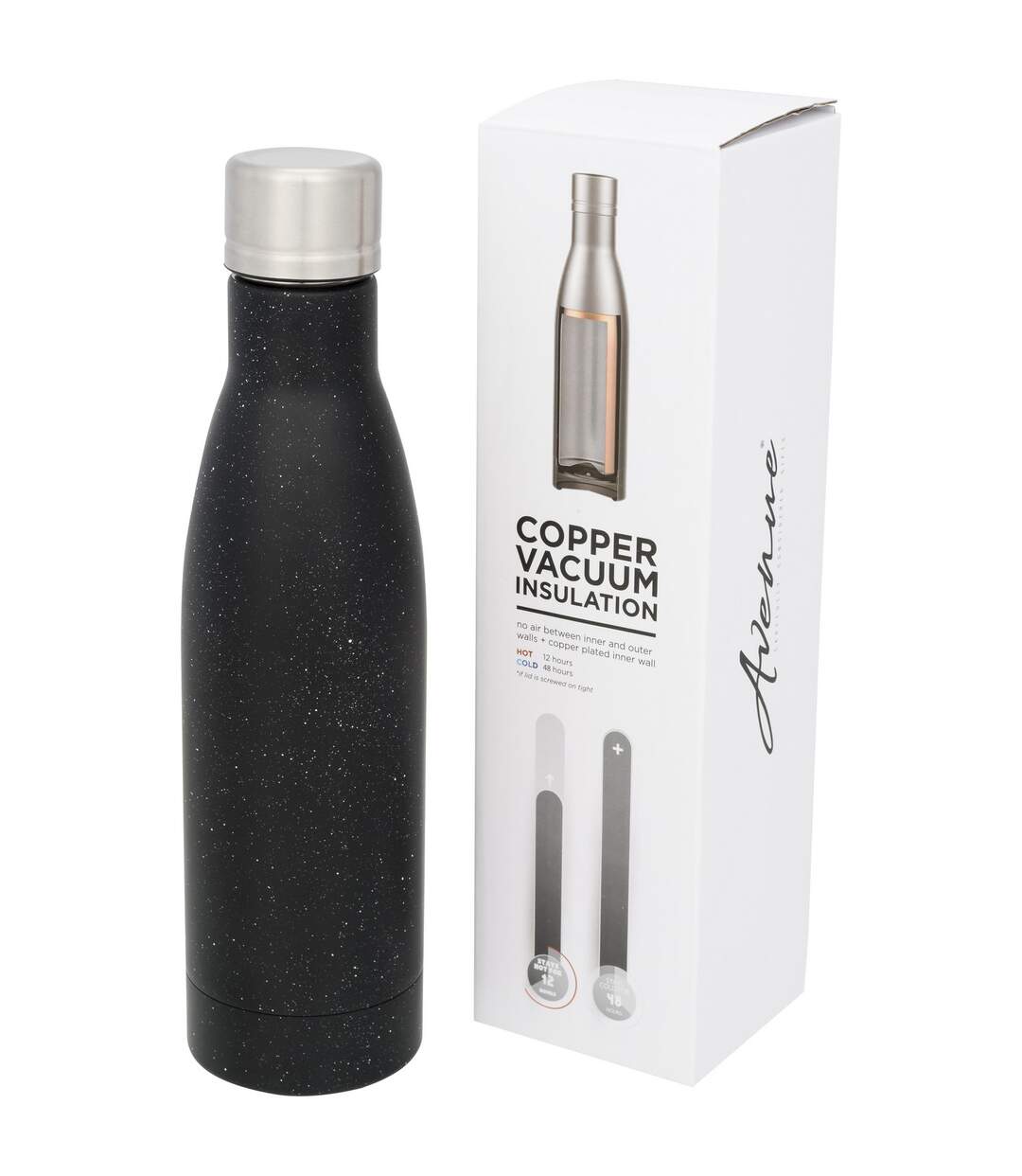 Vasa speckled copper vacuum insulated bottle one size black Avenue