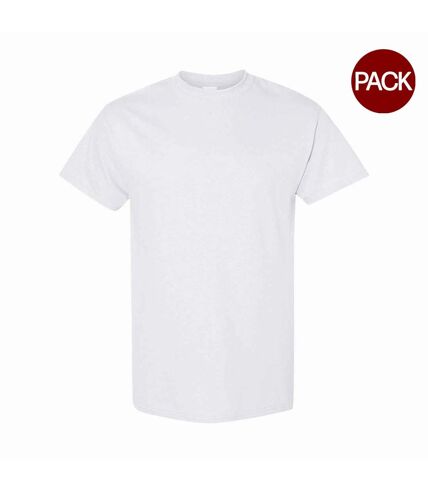 Lot de 5  t-shirts manches courtes hommes blanc Gildan