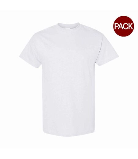 Lot de 5  t-shirts manches courtes hommes blanc Gildan