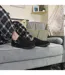 Mens Textured Full Slippers Black Closed Back Cushioned UK 6-13-5