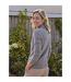 Womens/ladies Lambswool Zipped Fitted Cardigan Grey Marl WoolOvers-2