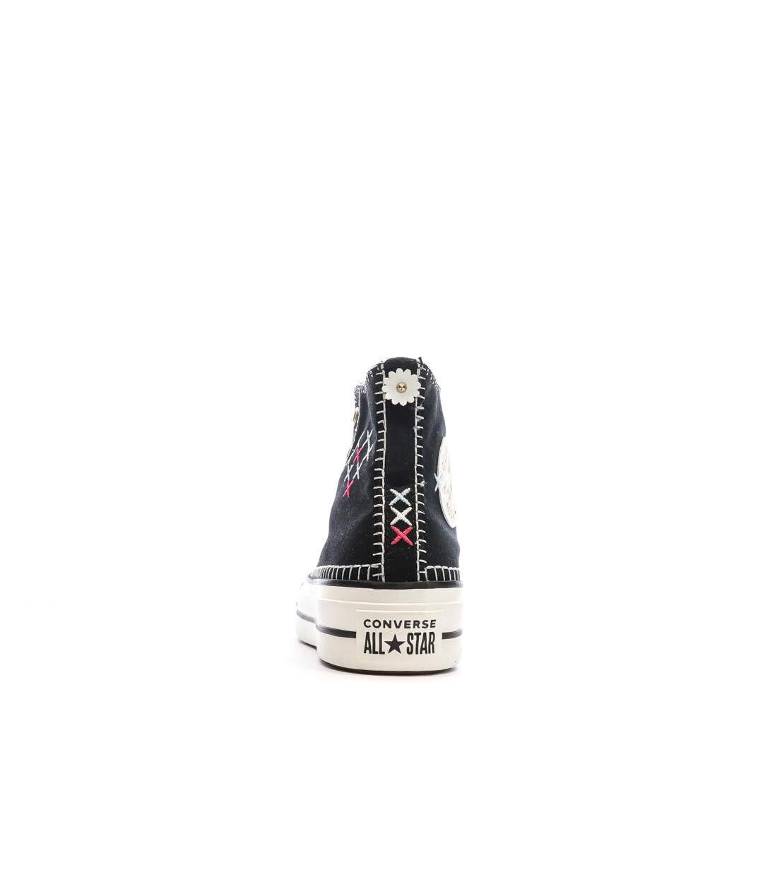 Baskets noires femme converse all star lift crafted-3