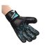 Childrens/kids Defense Logo Goalkeeper Gloves Black Teal Green Blue Meteor-4