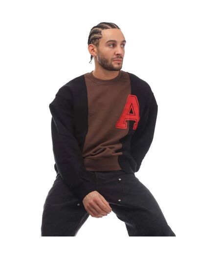 Unisex adult varsity crew neck sweatshirt black Ambush