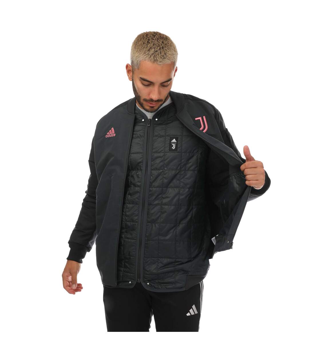 Mens 2022/23 Juventus Fc Travel Jacket Black Adidas-1