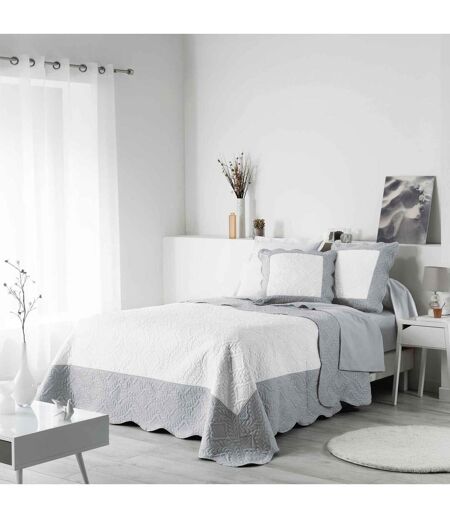 Housse de Coussin en Microfibre Andrea 60x60cm Blanc & Gris