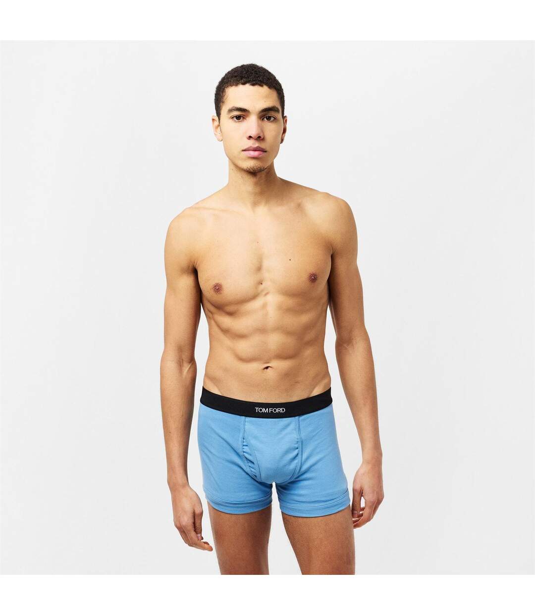Lot De 2  Boxers Motif/style Logo Homme Blanc Bleu Ciel Tom Ford-3