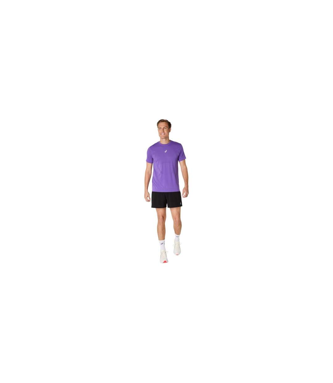 Mens Vented Regular Short-sleeved Top Purple Asics-1
