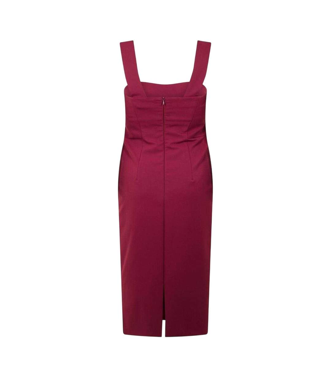 Womens/ladies Dizena Sweetheart Midi Dress Dark Red Boss-2