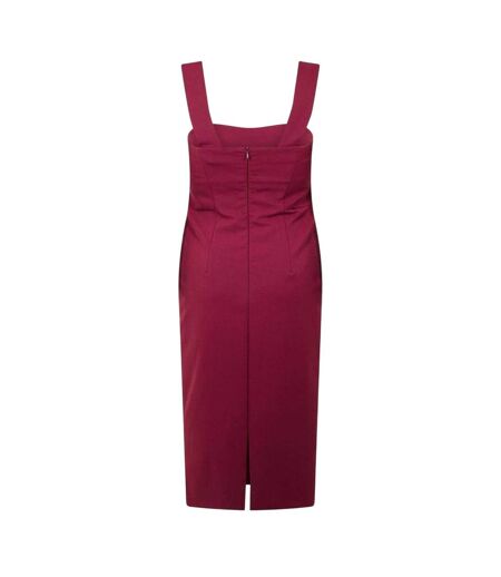 Womens/ladies Dizena Sweetheart Midi Dress Dark Red Boss