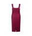 Womens/ladies Dizena Sweetheart Midi Dress Dark Red Boss-2