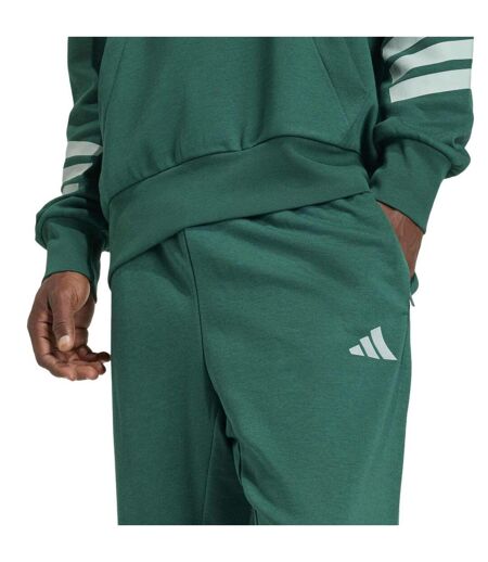 Mens 3 Stripes Tapered Slim Running Jogging Bottoms Collegiate Green Adidas
