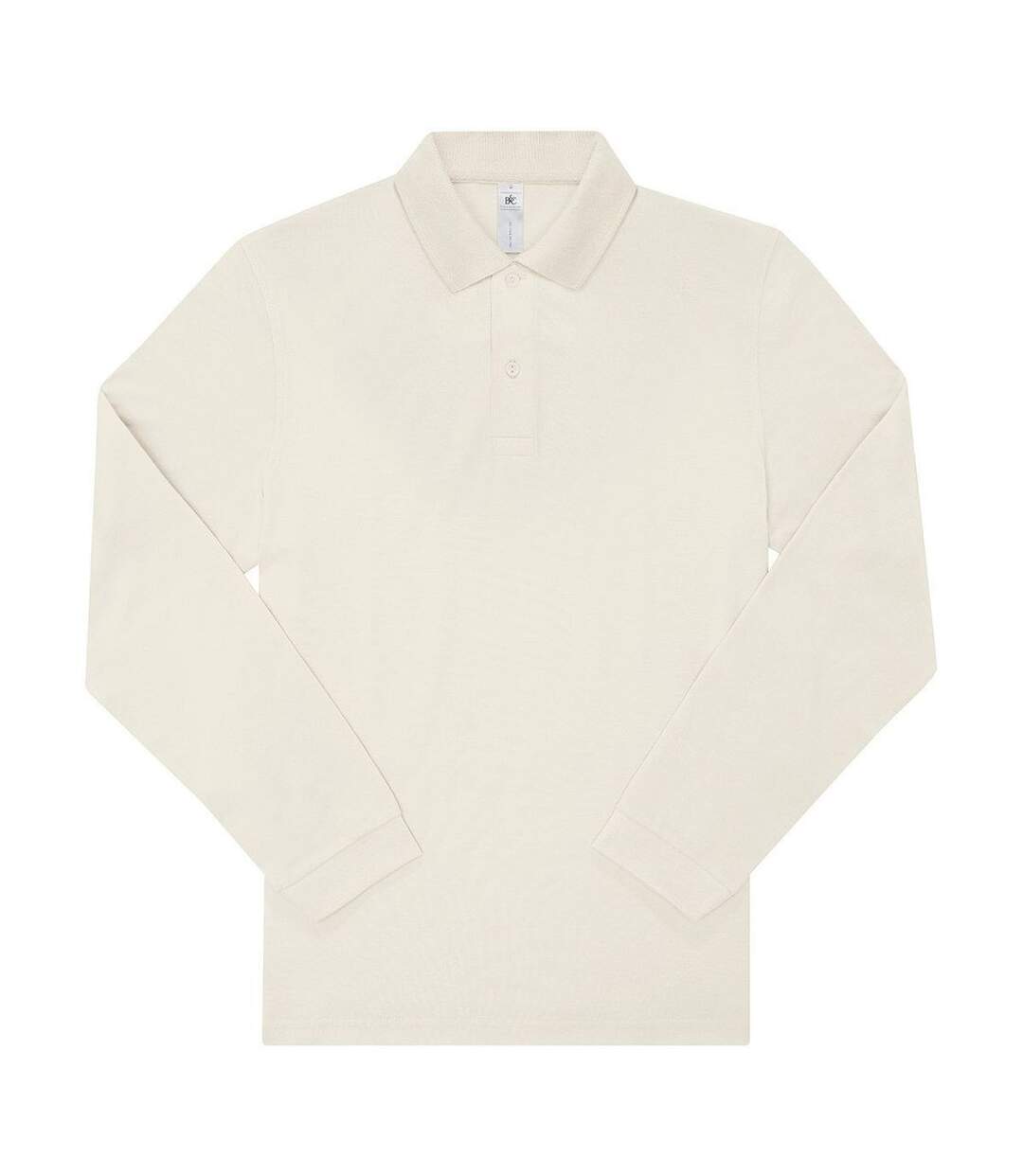 Polo manches longues- Homme - PU425 - blanc cassé