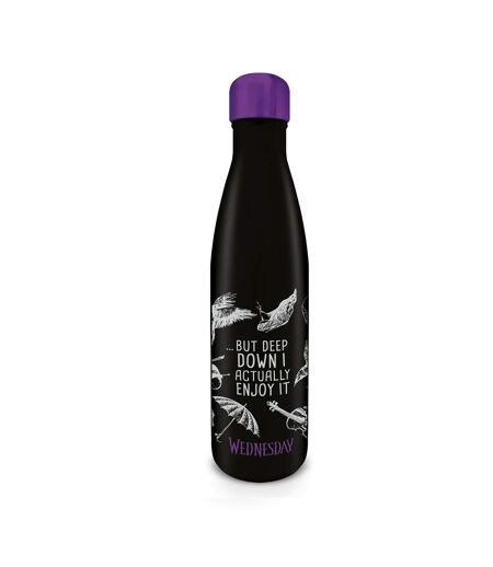 Wednesday Don´t Care Metal Water Bottle (Black/Purple/White) (One Size) - UTPM6499