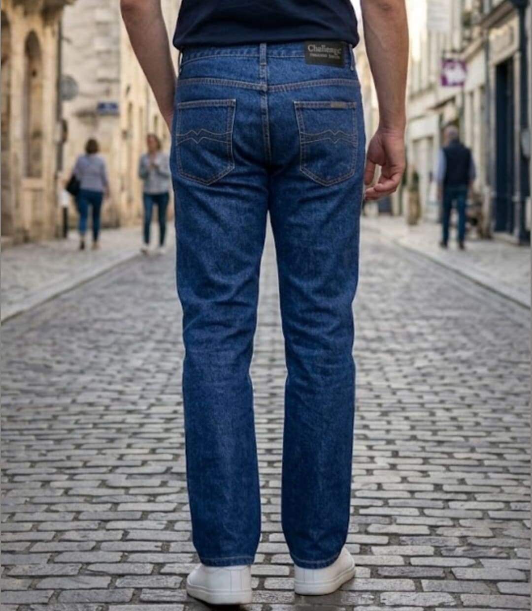 CHALLENGER FALCONE1 — Jean 5 poches bleu stone 100% coton : la toile robuste au style authentique-2
