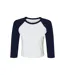 T-shirt Manches ¾ Femme Blanc Bleu Marine Bella + Canvas-1