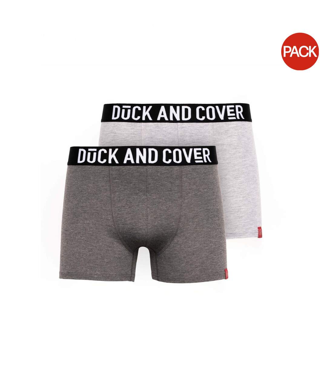 Pack of 2  Mens darton marl boxer shorts  grey marl Duck and Cover-1