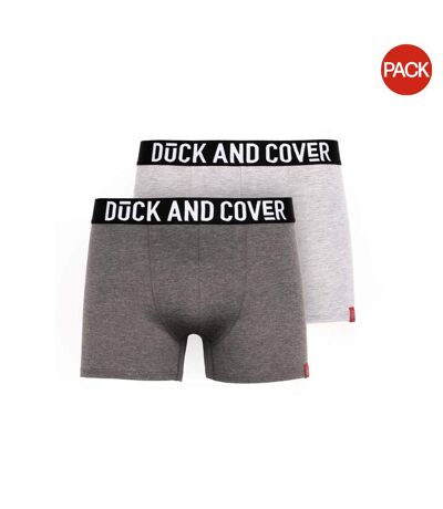 Pack of 2  Mens darton marl boxer shorts  grey marl Duck and Cover