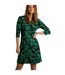 Womens/ladies starshine leaf print jersey organic dress night blue Weird Fish