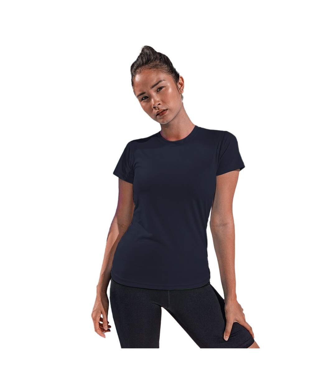 T-shirt sport femme bleu marine Tri Dri-3