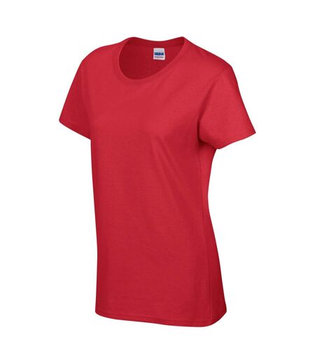 Gildan Ladies/Womens Heavy Cotton Missy Fit Short Sleeve T-Shirt (Red)