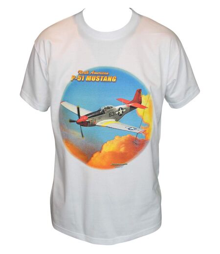 T-shirt homme manches courtes - Avion MUSTANG 11219 - blanc