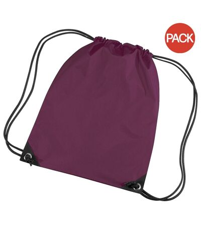 Lot de 2  Sac de gym 11 litres taille unique bordeaux Bagbase