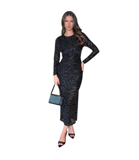 Robe Mi-longue Motif/style Imprimé Zèbre Femme Noir AX Paris