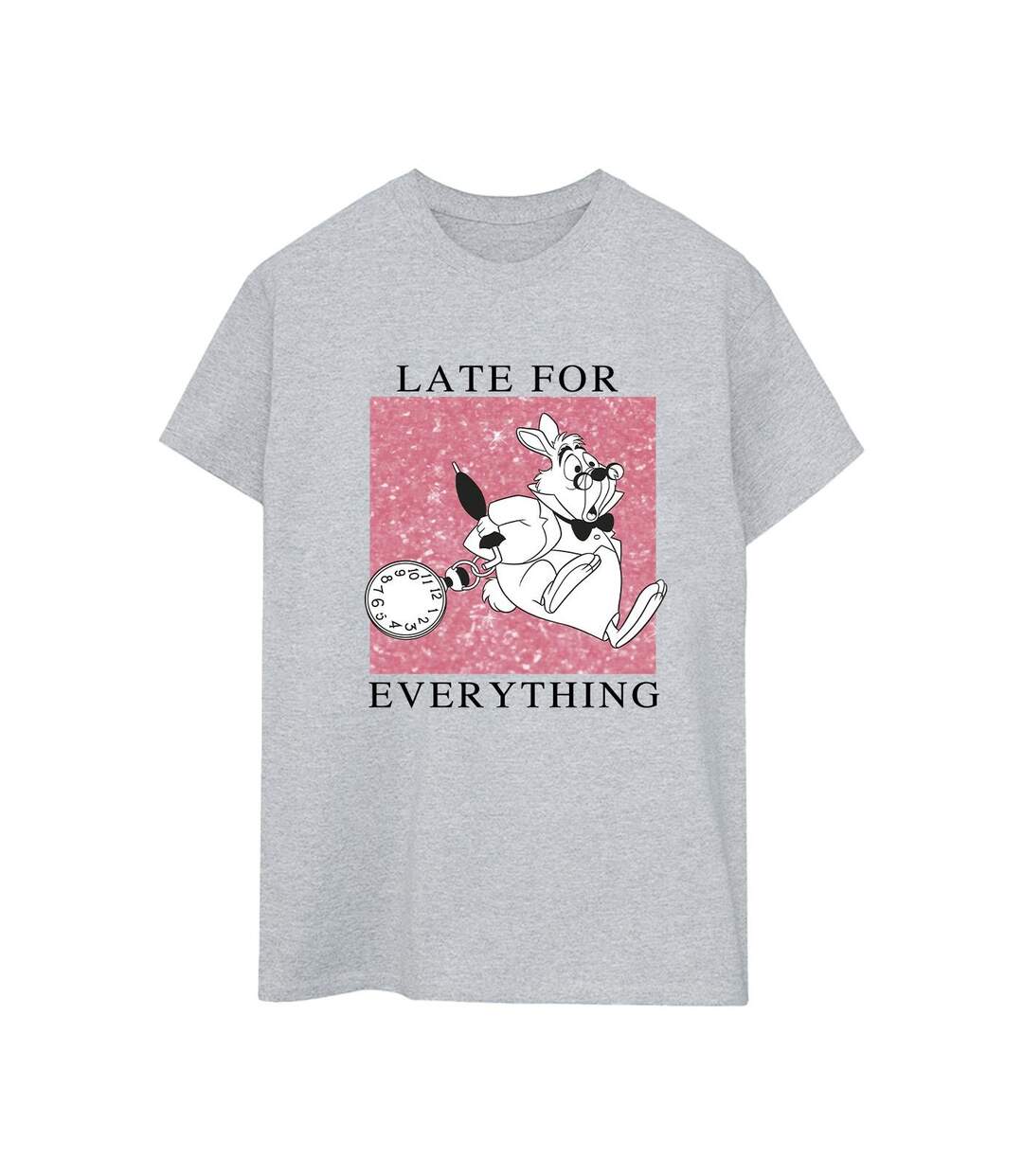 Disney - T-shirt ALICE IN WONDERLAND WHITE RABBIT - Femme (Gris sportif) - UTBI8782-1