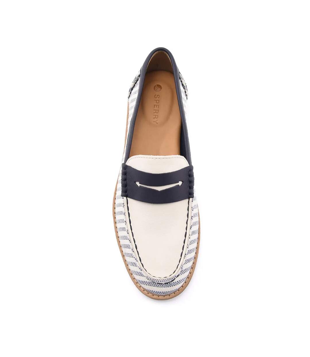 Mocassins Port Driving Femme Blanc Bleu Marine Sperry-4