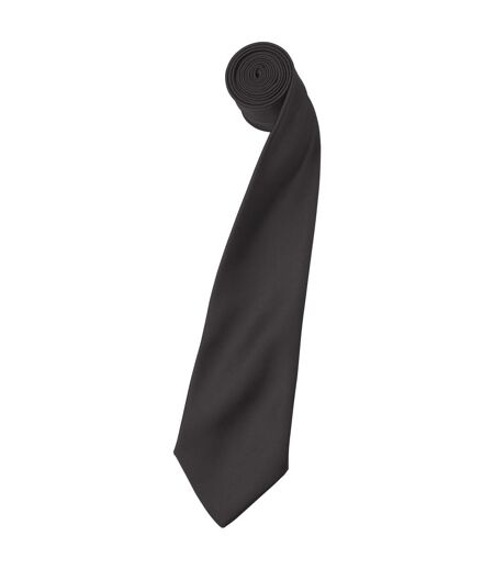 Premier Mens Plain Satin Tie (Narrow Blade) (Pack of 2) (Dark Grey) (One Size)