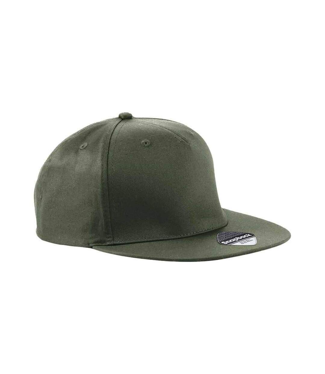Unisex adult snapback cap olive green Beechfield-1