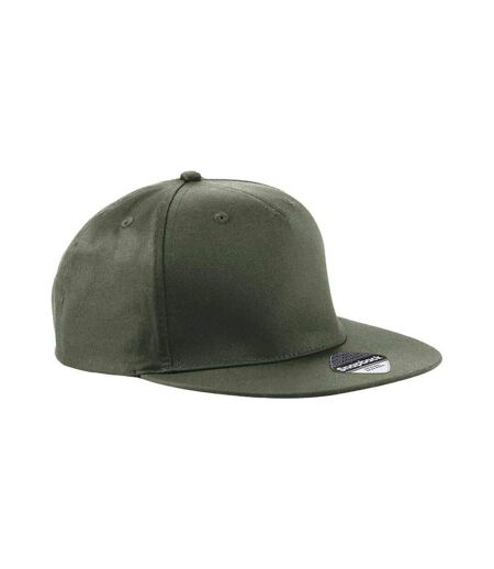 Unisex adult snapback cap olive green Beechfield