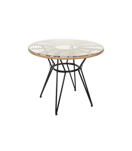 Table de Jardin Ronde Surabaya 90cm Noir