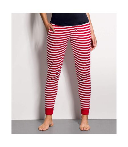 SF Womens/Ladies Stripe Lounge Pants (Red/White) - UTPC4338