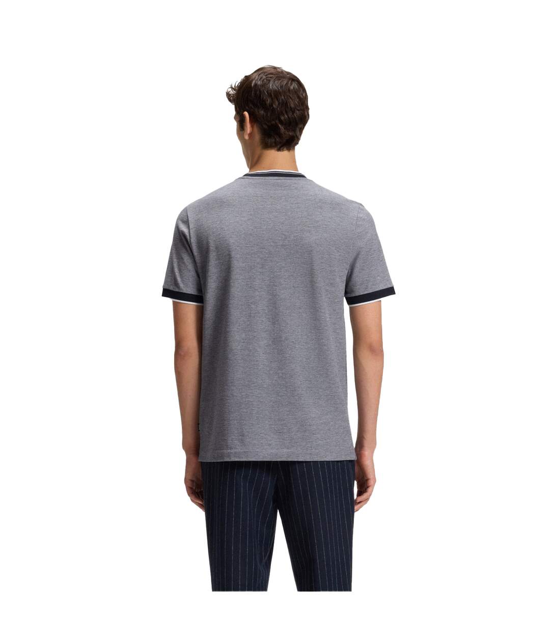 Mens Piqué T-shirt Dark Blue Boss-3