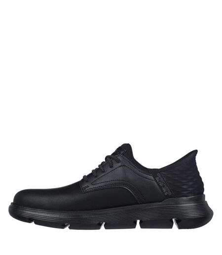 Mens Garza Gervin Leather Oxford Shoes Black Skechers