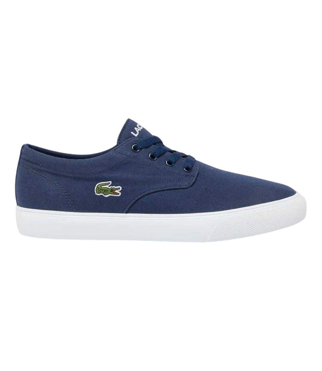 Mens Canvas Grip Flat Trainers Navy Lacoste-1