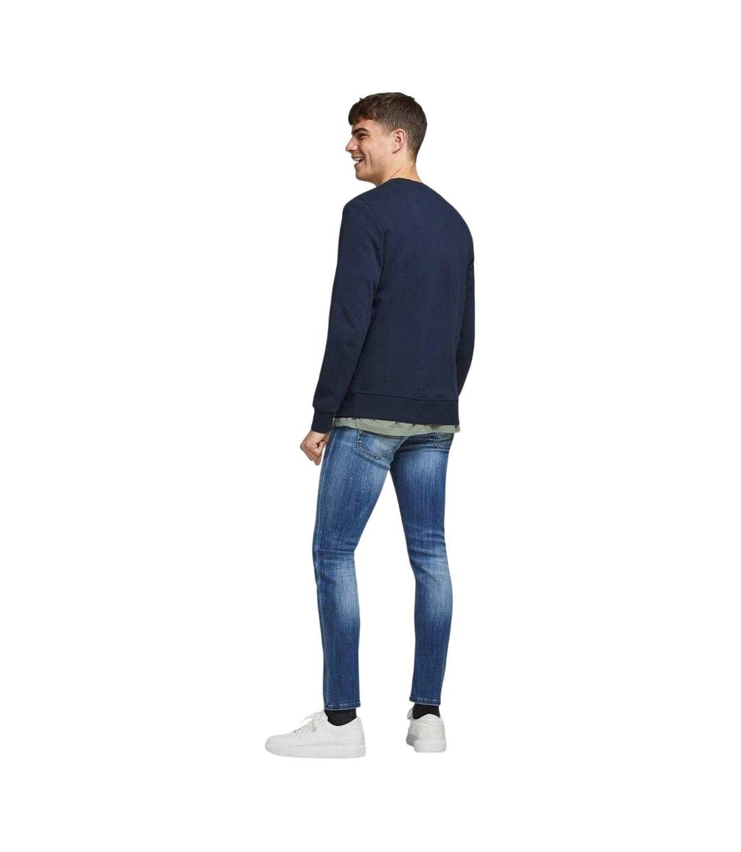 Mens Basic Sweatshirt Navy Blazer Jack And Jones-3