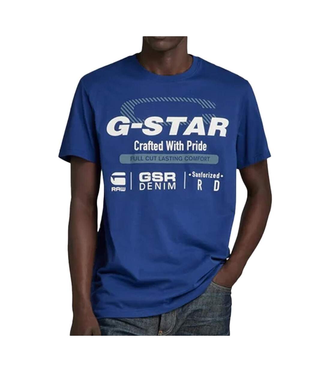 T-shirt Bleu Homme G-Star Raw Old Skool - L-1