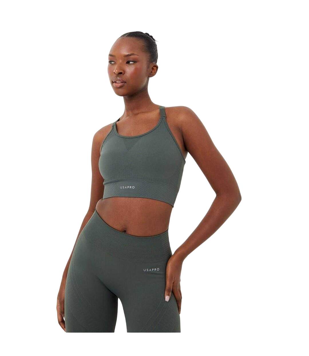 Brassière De Sport Motif/style Ajustable Femme Kaki USA-1